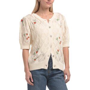 DRIFTWOOD JEANS cream Puff Sleeve X Strawberry Fields Cardigan
